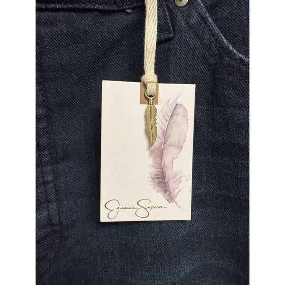 Jessica Simpson Flirt Straight Boot Jeans 18W Dark Wash Distressed Denim NWT - Picture 3 of 10